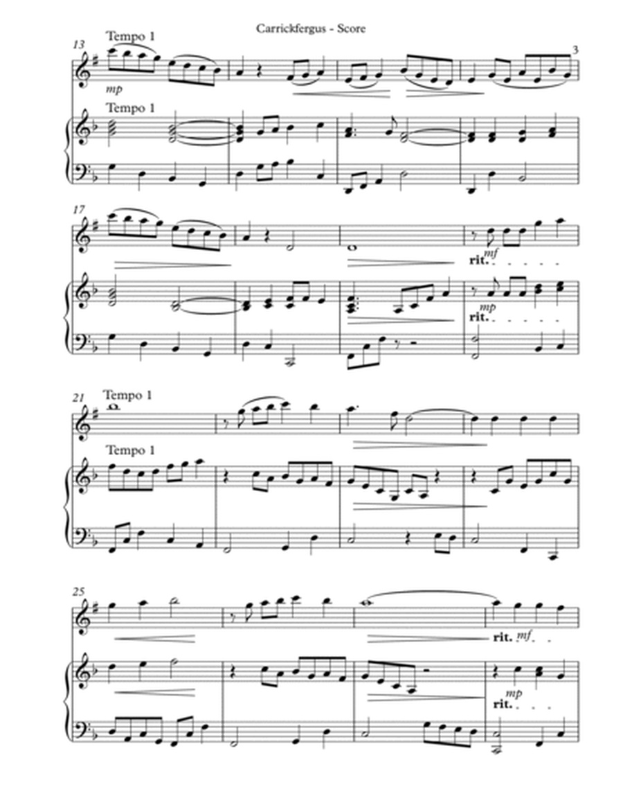 Carrickfergus Duet for Bb Trumpet & Harp image number null