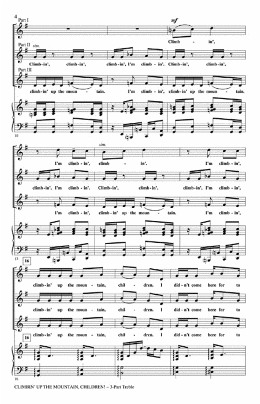 Climbin' Up the Mountain, Children! 3-Part scores gallery preview page 3