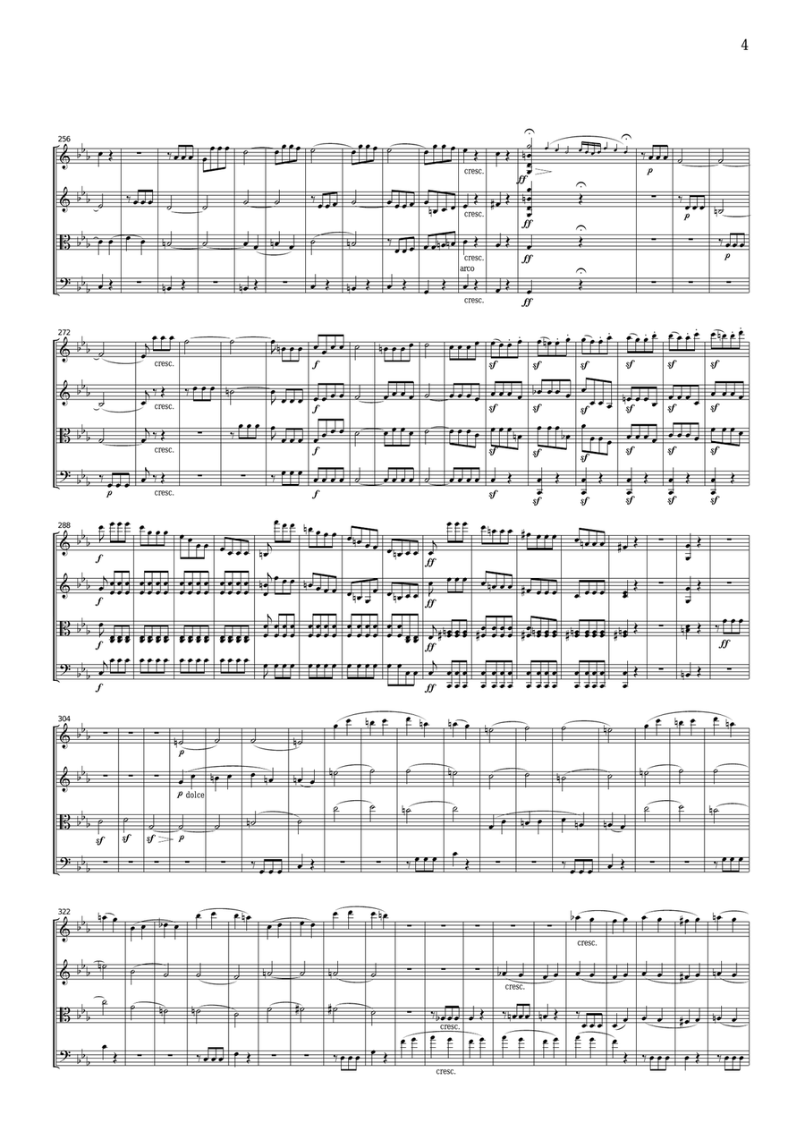 Beethoven Symphony No.5, 1st mvt., for string quartet, CB011 String Quartet scores gallery preview page 4