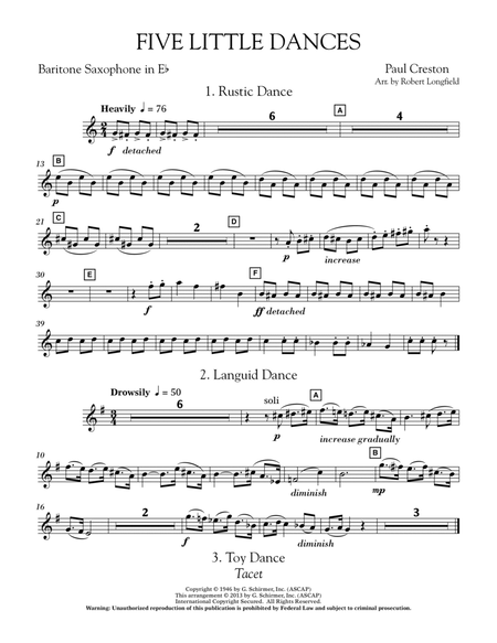 Five Little Dances - Eb Baritone Saxophone