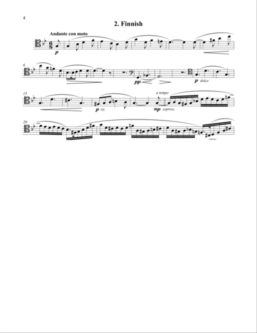 Four Pieces, Op. 70 for Trombone and Piano Piano Accompaniment scores gallery preview page 3