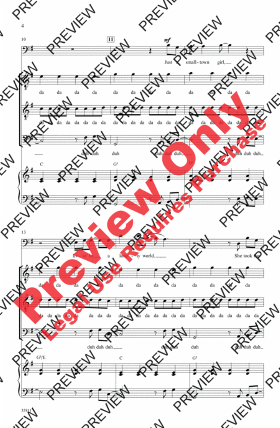 Don't Stop Believin' Men's Choir scores gallery preview page 4