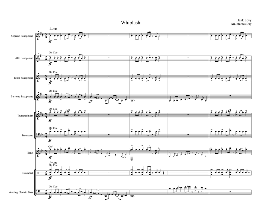 Whiplash - Arrangement for Jazz Ensemble Jazz Ensemble scores gallery preview page 1