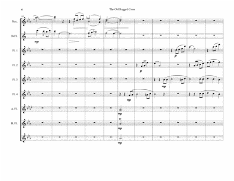 The Old Rugged cross Woodwind Quartet scores gallery preview page 6