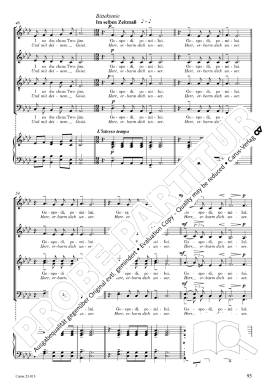 Liturgy of St. John Chrysostom op. 31 for mixed choir a cappella (Chrysostomos-Liturgie op. 31 fur Chor a cappella mit singbarem deutschem Text) A Cappella scores gallery preview page 117