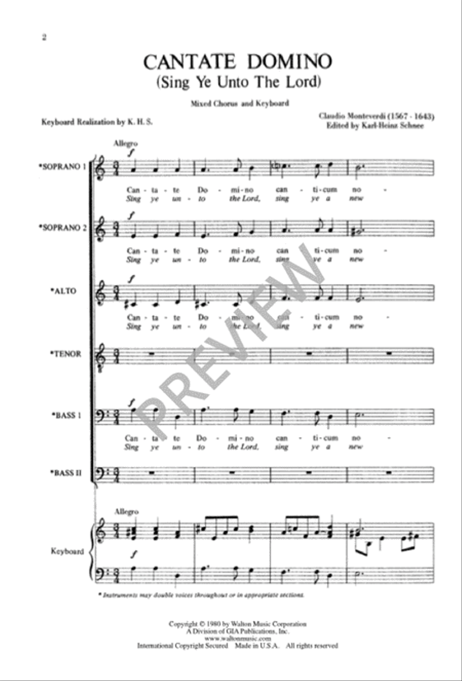 Cantate Domino - SSATBB SSATBB scores gallery preview page 3