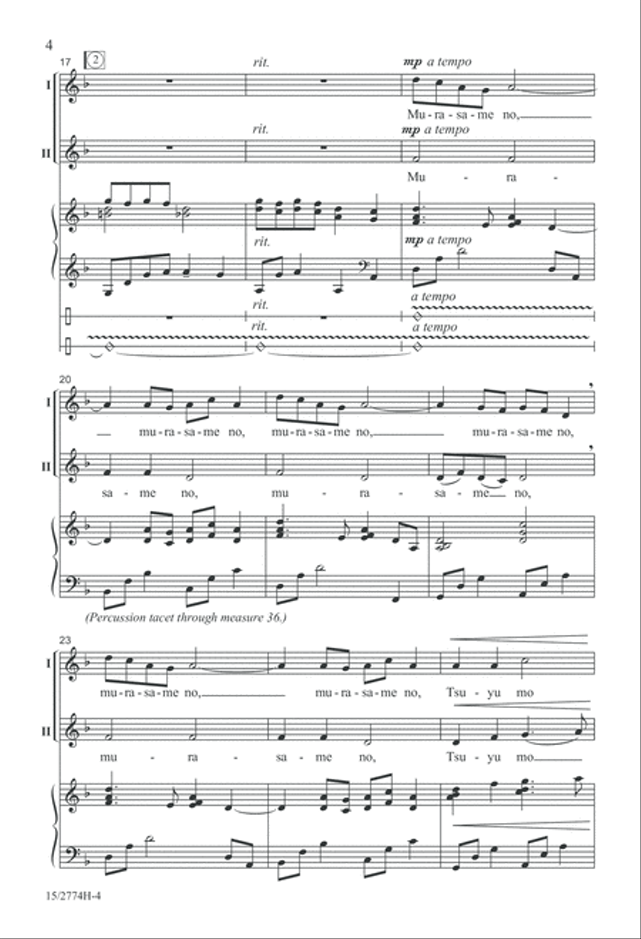 Murasame (The Mists of Evening) 2-Part scores gallery preview page 4