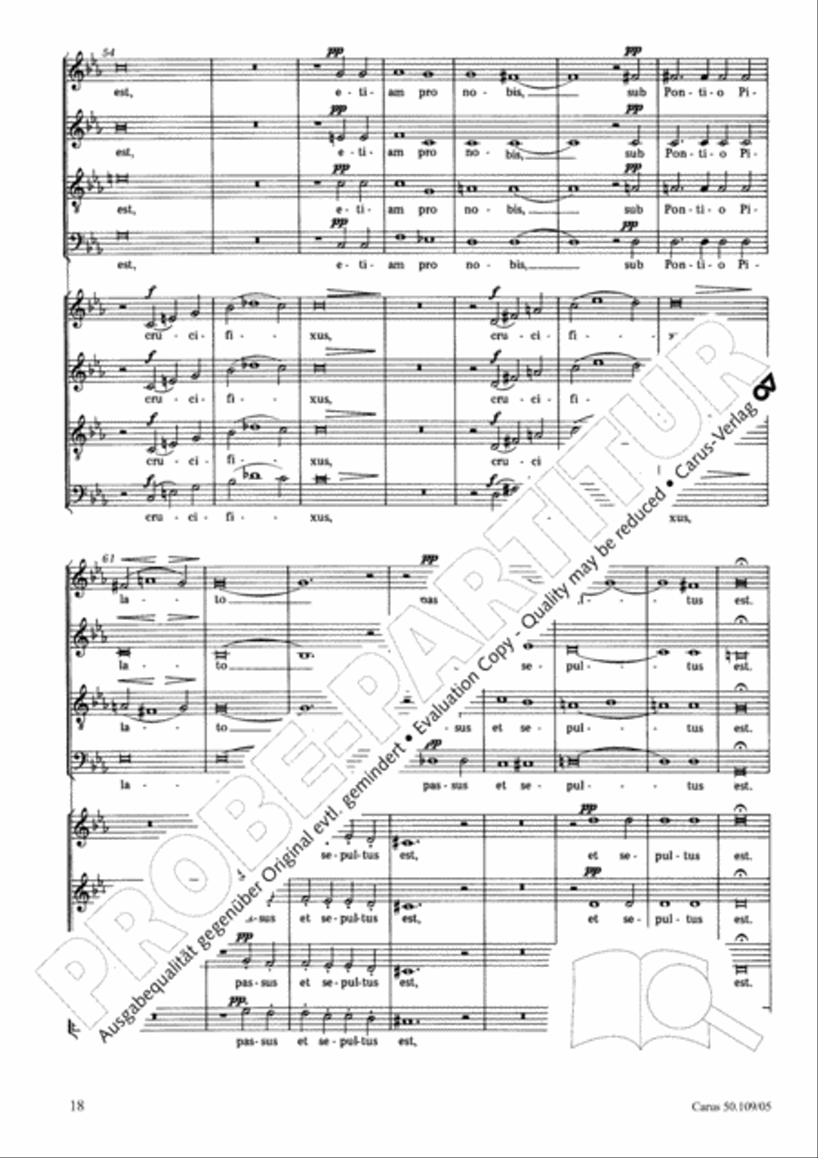Mass in E flat major (Messe in Es) 4-Part scores gallery preview page 19
