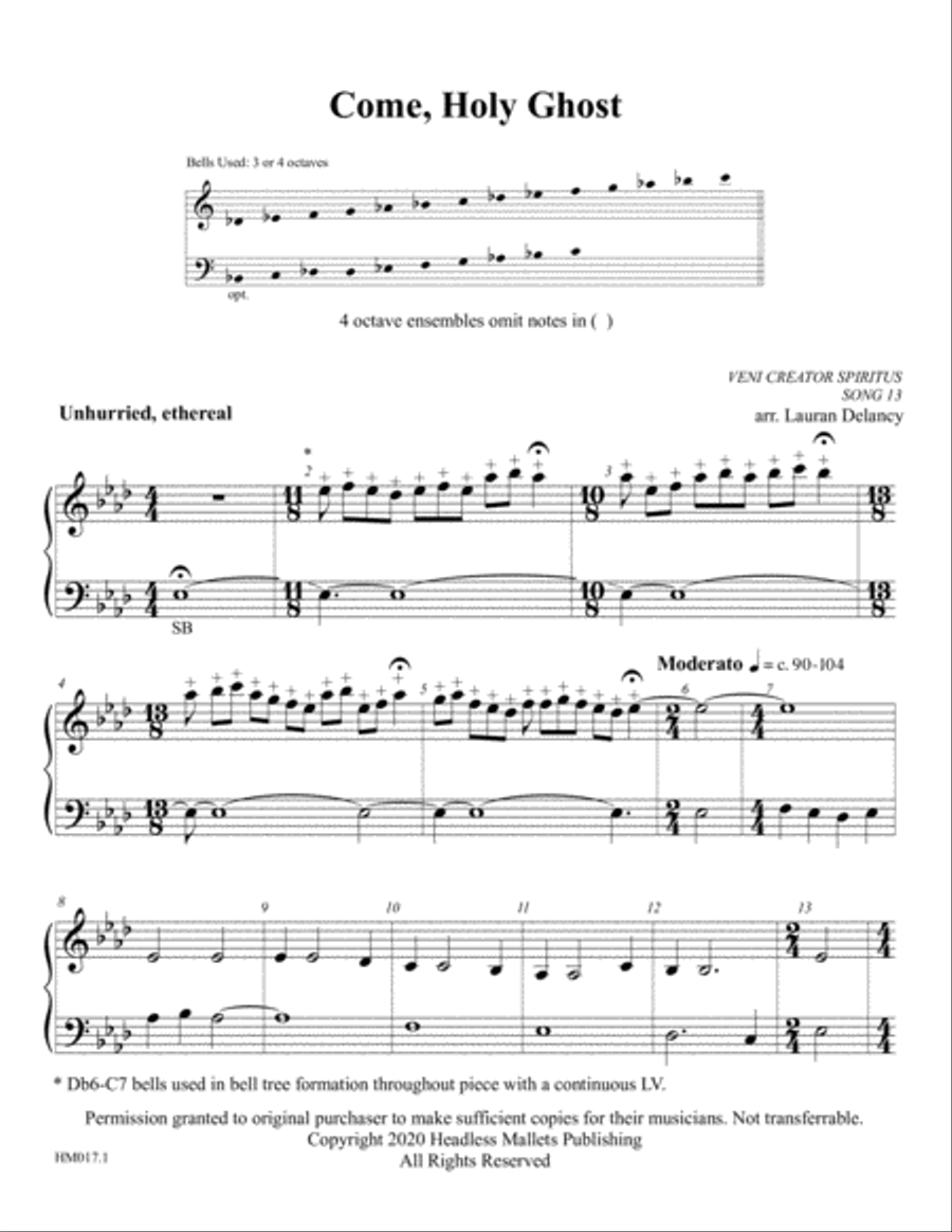 Come, Holy Ghost Handbell Choir scores gallery preview page 2