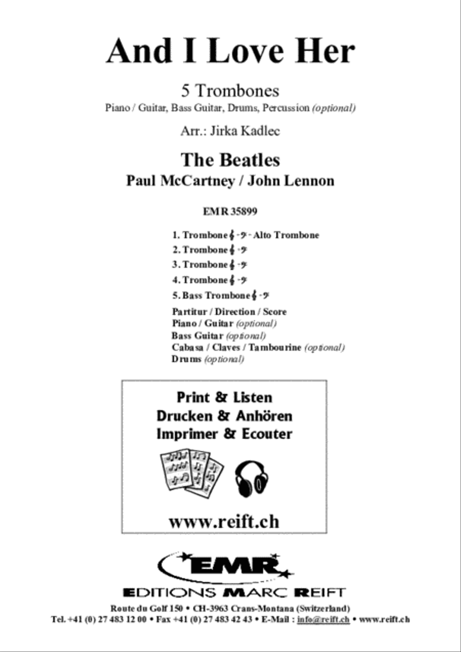 And I Love Her Trombone scores gallery preview page 2