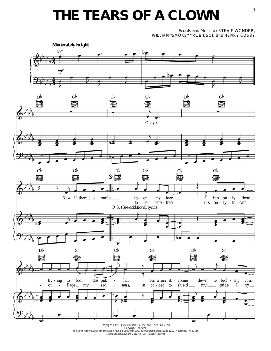 The Tears Of A Clown Acoustic Guitar scores gallery preview page 1