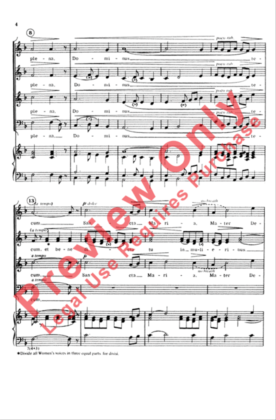 Ave Maria 4-Part scores gallery preview page 3