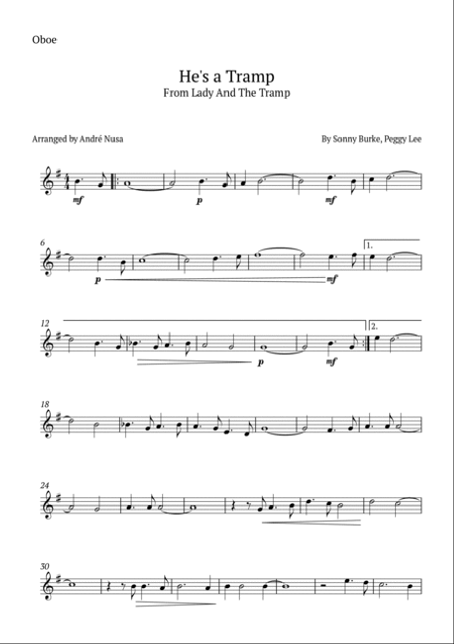 He's A Tramp Woodwind Duet scores gallery preview page 3