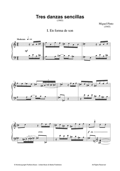 Tres Danzas Sencillas for Piano