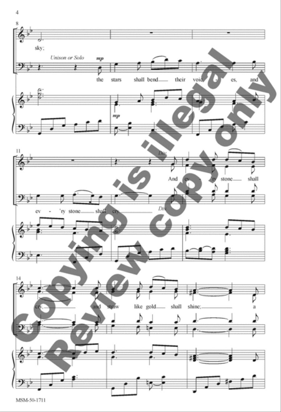 A Stable Lamp Is Lighted 4-Part scores gallery preview page 3