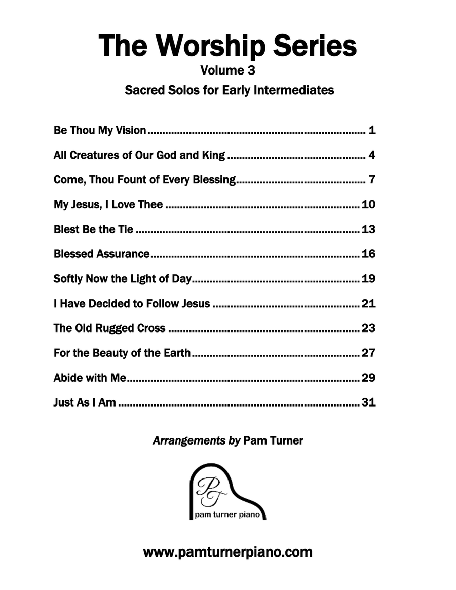 The Worship Series Volume 3 (Sacred Piano Solos for Early Intermediates) Easy Piano scores gallery preview page 3