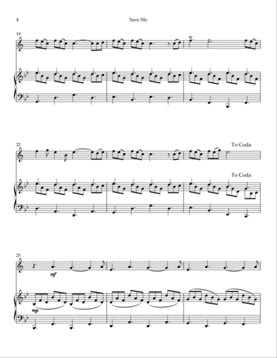 Save Me B-Flat Clarinet scores gallery preview page 4
