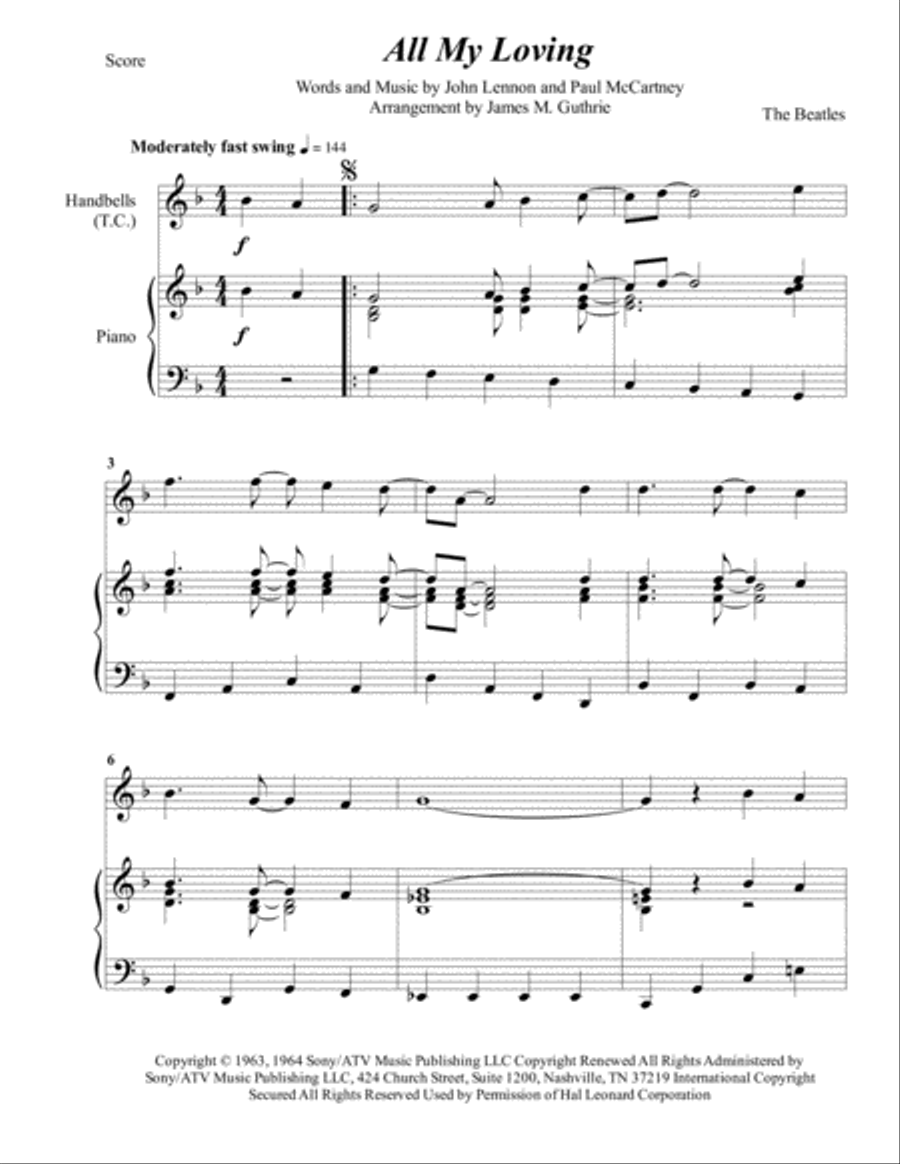All My Loving Handbell Choir scores gallery preview page 1