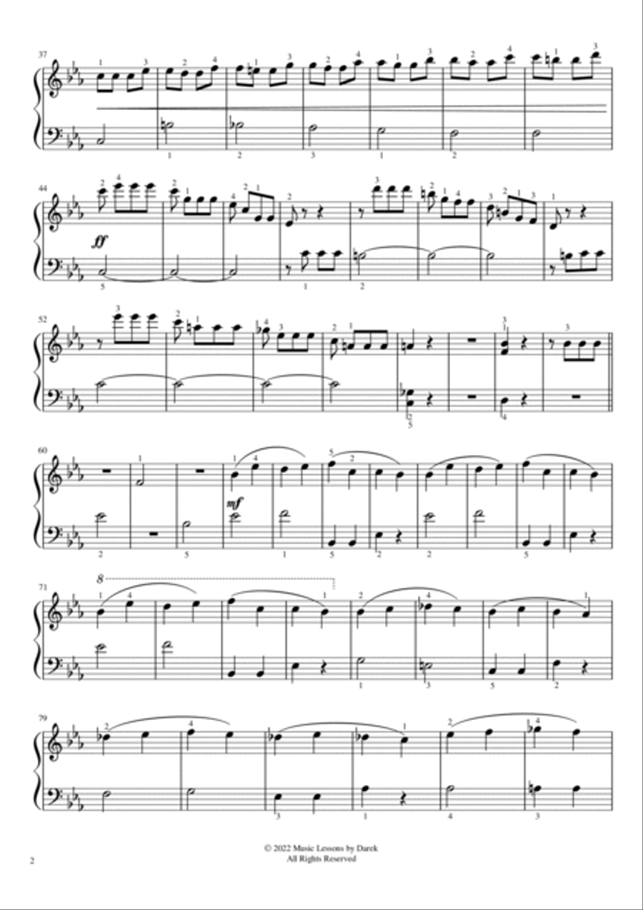 Symphony No. 5 (EASY PIANO) C minor, Op. 67 [Ludwig van Beethoven] Easy Piano scores gallery preview page 2
