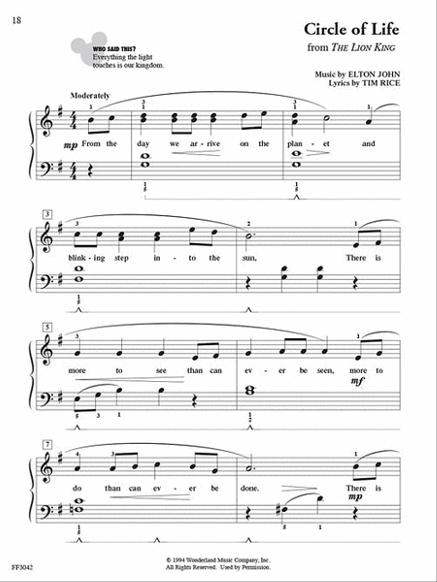 ChordTime® Piano Disney Piano Method scores gallery preview page 5