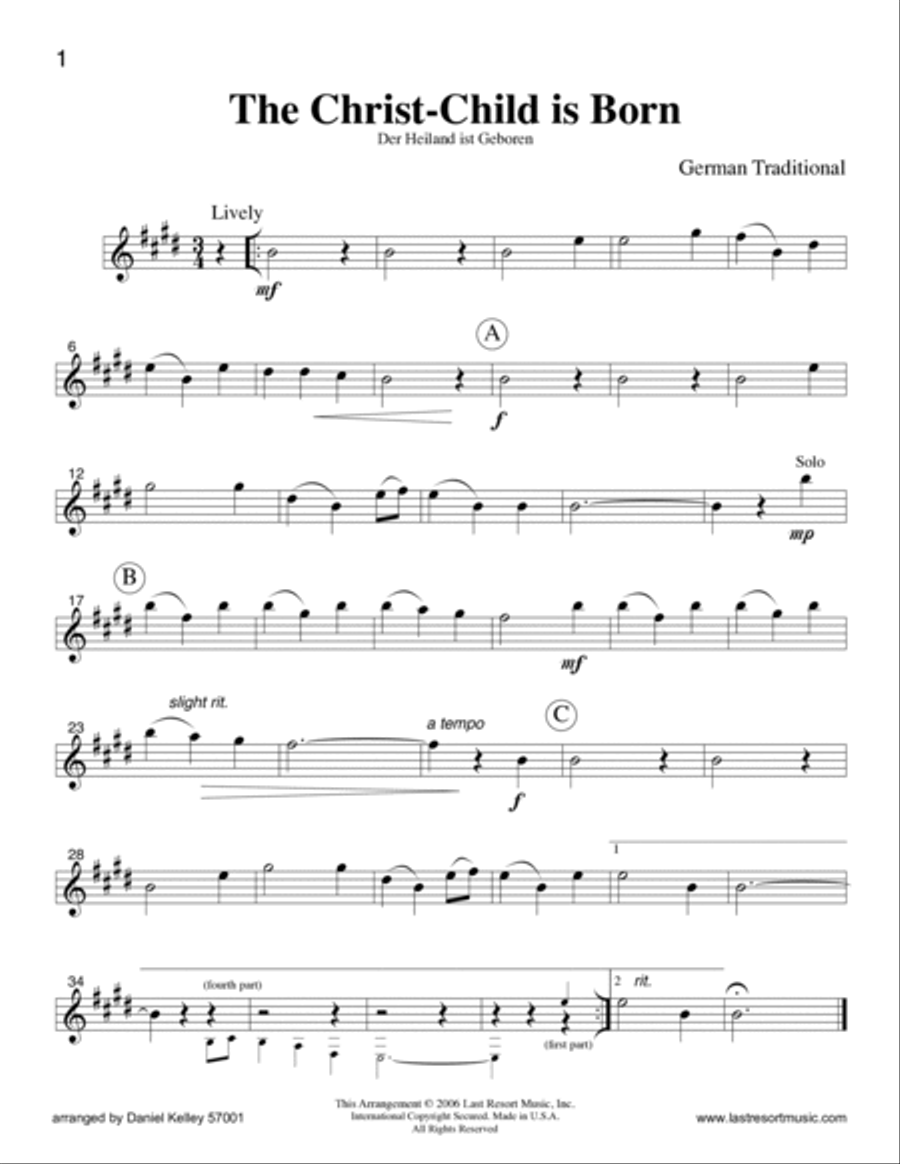 Intermediate Music for Four, Christmas, Part 2 - Alto Sax in Eb 73125