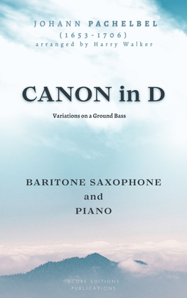 Book cover for Pachelbel: Canon in D (for Baritone Saxophone and Piano)