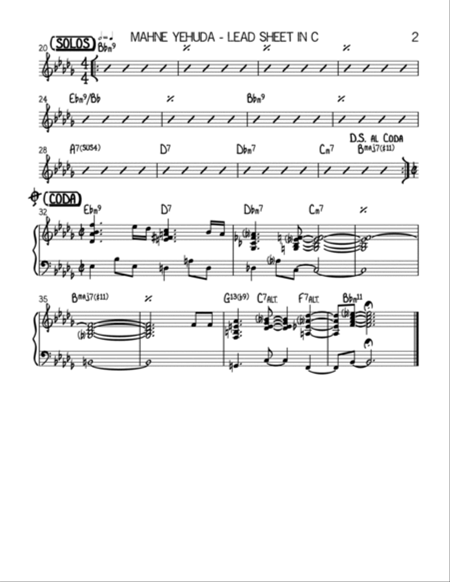 Mahne Yehuda Jazz Ensemble scores gallery preview page 2