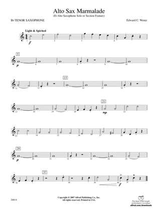 Alto Sax Marmalade: B-flat Tenor Saxophone