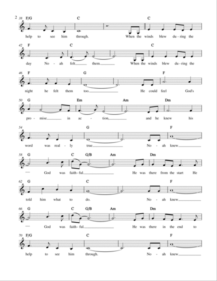 Noah Knew Piano, Vocal, Guitar scores gallery preview page 2