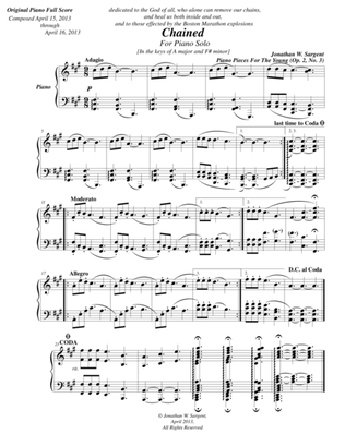 Chained - Piano Pieces For The Young No. 3, Op. 2