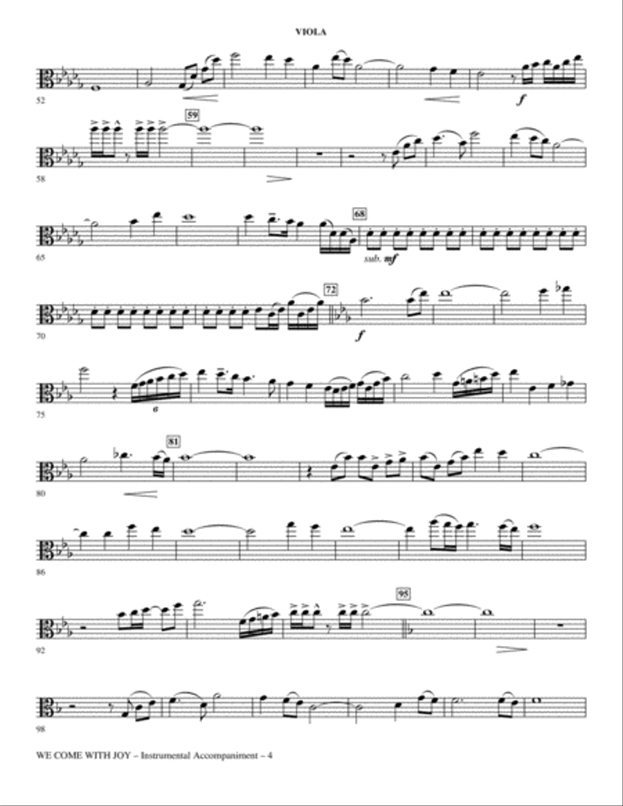We Come With Joy Orchestration - Viola Choir scores gallery preview page 4
