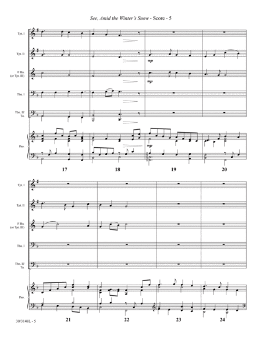 See, Amid the Winter's Snow Brass Ensemble scores gallery preview page 5