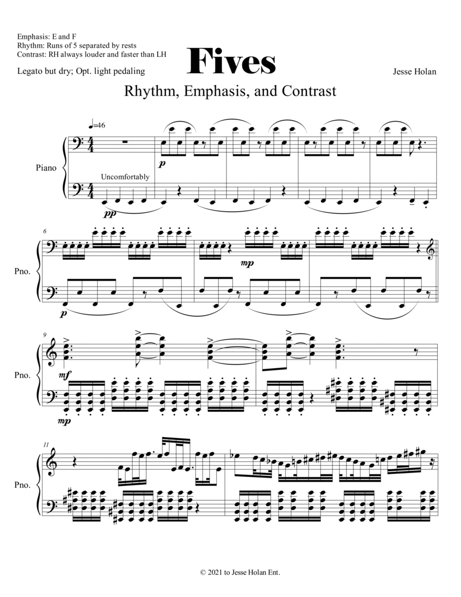 Fives Piano Solo scores gallery preview page 1