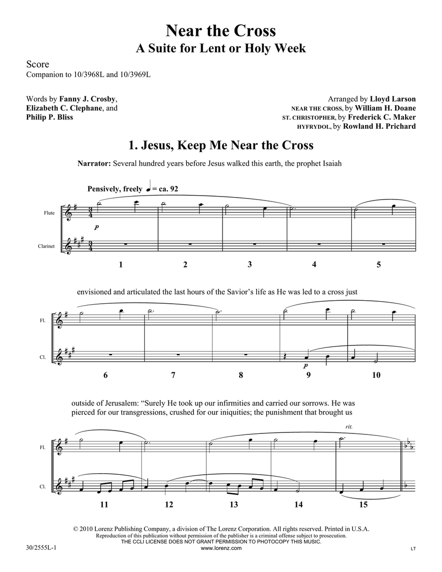 Near the Cross - Instrumental Score and Parts