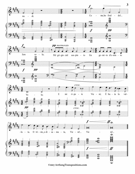 RESPIGHI: Nebbie (in 3 high keys: G-sharp minor, G minor, F-sharp minor)