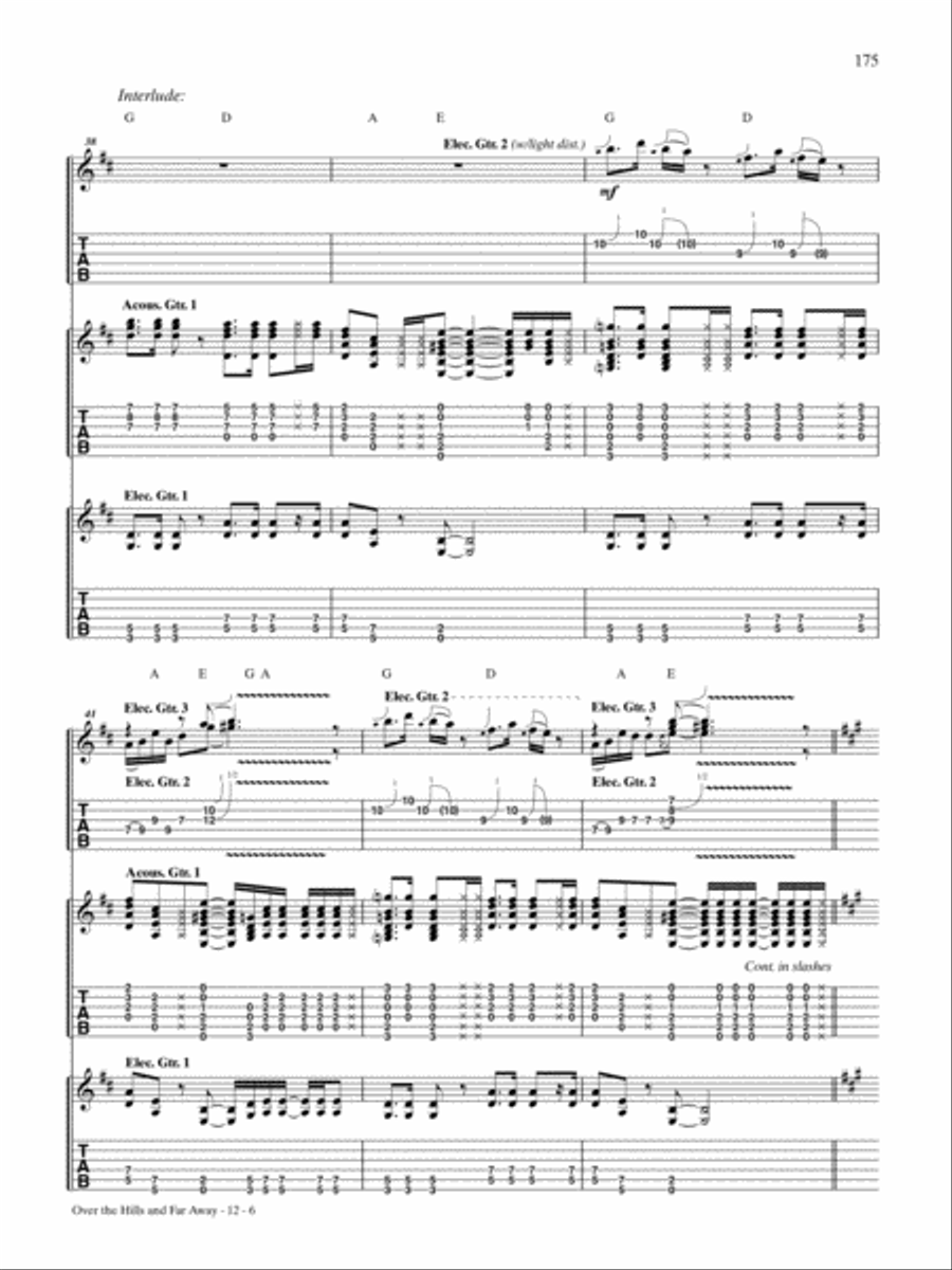 Over the Hills and Far Away Guitar Tablature scores gallery preview page 6