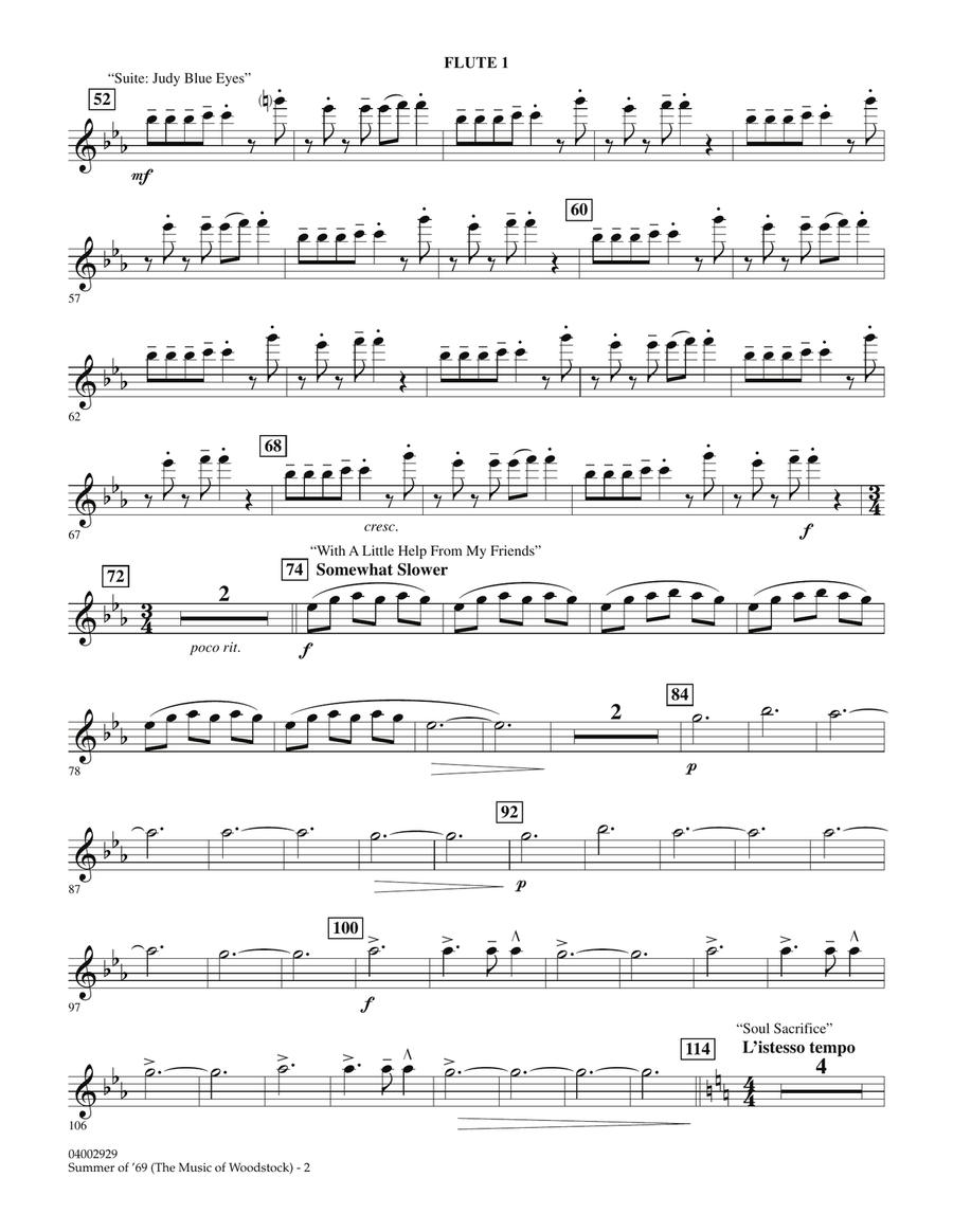 Summer Of '69 (The Music Of Woodstock) - Flute 1 Concert Band scores gallery preview page 2