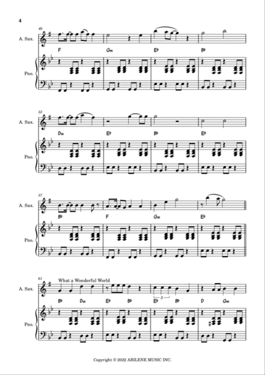 Over The Rainbow / What A Wonderful World Alto Saxophone scores gallery preview page 4