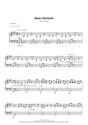 New Horizon piano solo by Yiling Huang