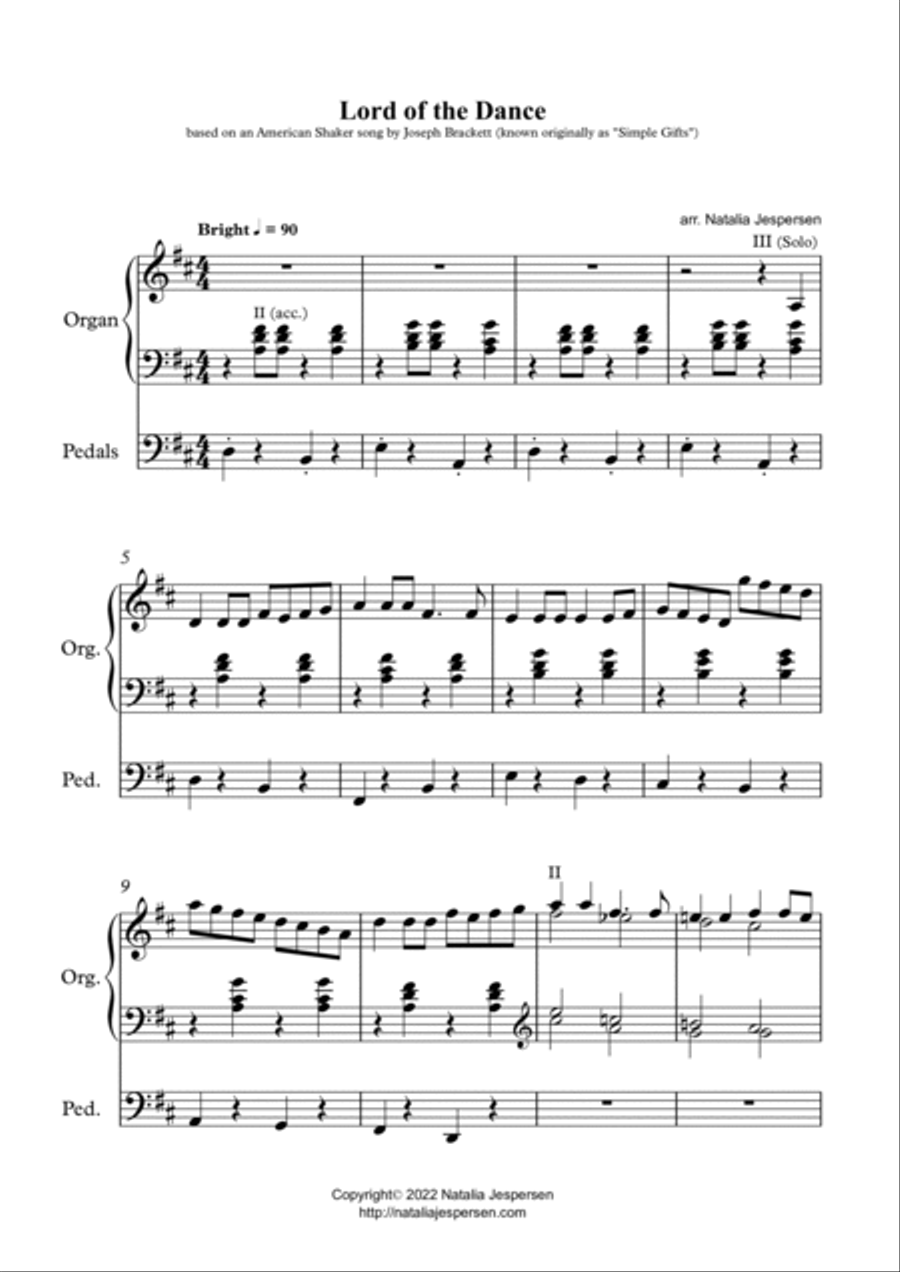 Lord of the Dance Lord of the Dance Organ Solo scores gallery preview page 2