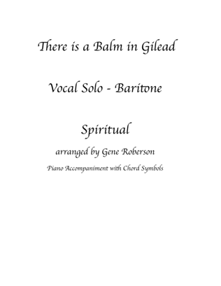 Book cover for There is a Balm in Gilead Baritone Vocal solo