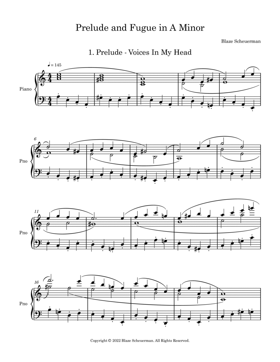 Voices In My Head Piano Solo scores gallery preview page 1