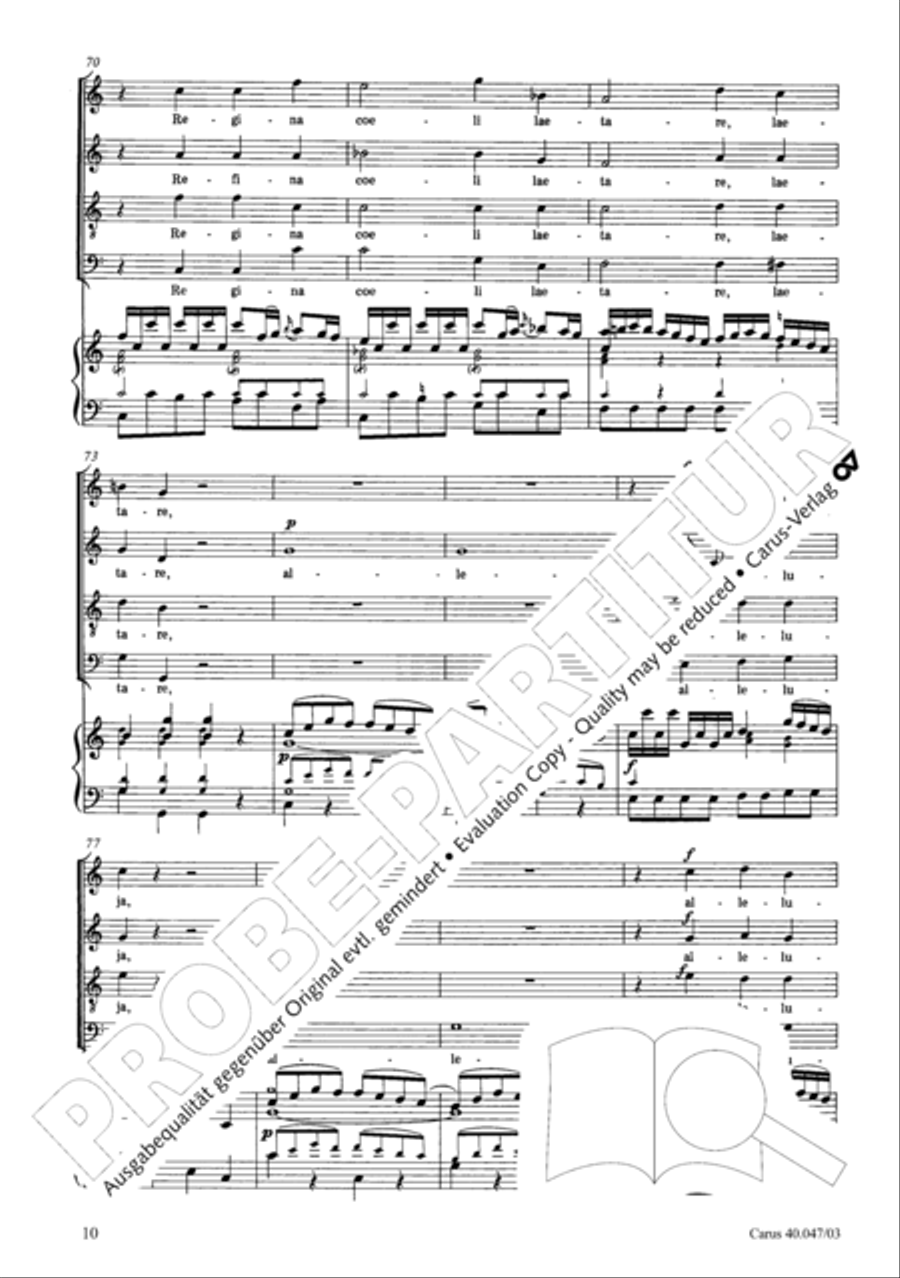 Regina coeli in C major 4-Part scores gallery preview page 11