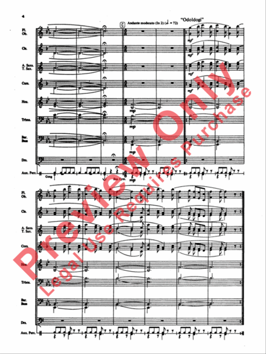 Korean Folk Song Medley Concert Band scores gallery preview page 5