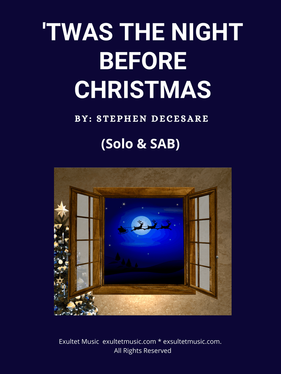 'Twas The Night Before Christmas (Solo and SAB) 3-Part scores gallery preview page 1