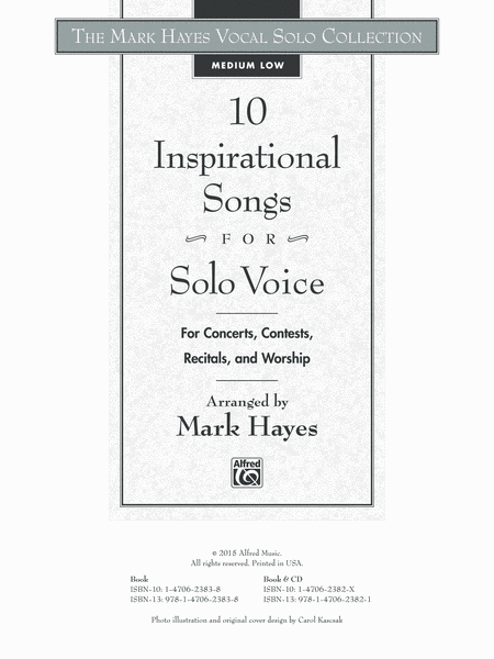 The Mark Hayes Vocal Solo Collection -- 10 Inspirational Songs for Solo Voice
