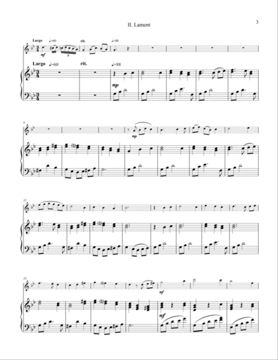 Sonatina for Piccolo and Piano (or Harpsichord) Piccolo scores gallery preview page 3