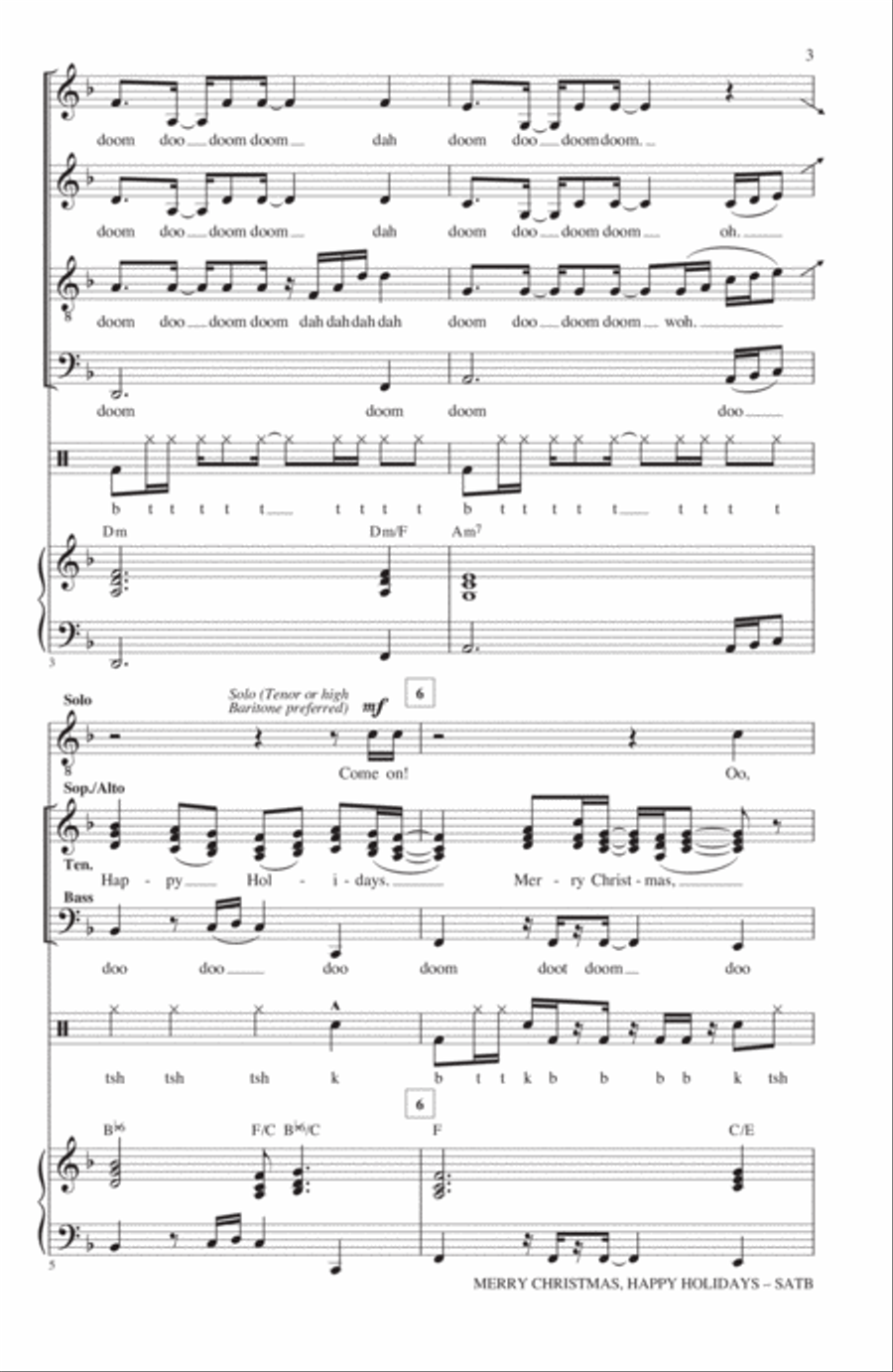 Merry Christmas, Happy Holidays (arr. Roger Emerson) 4-Part scores gallery preview page 2