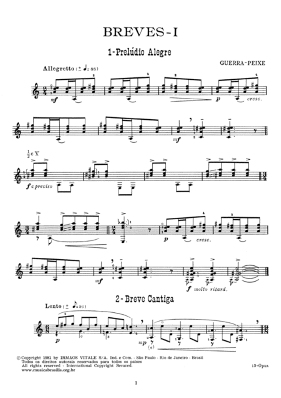 Breves Breves Classical Guitar scores gallery preview page 3
