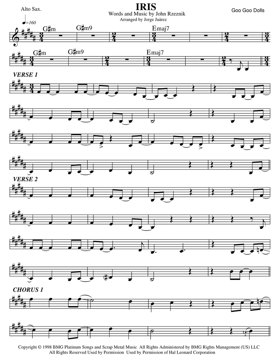 Iris Alto Saxophone scores gallery preview page 1